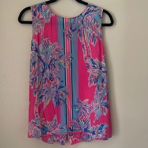 Lilly Pulitzer Iona Shell Nice Stems Silk Top